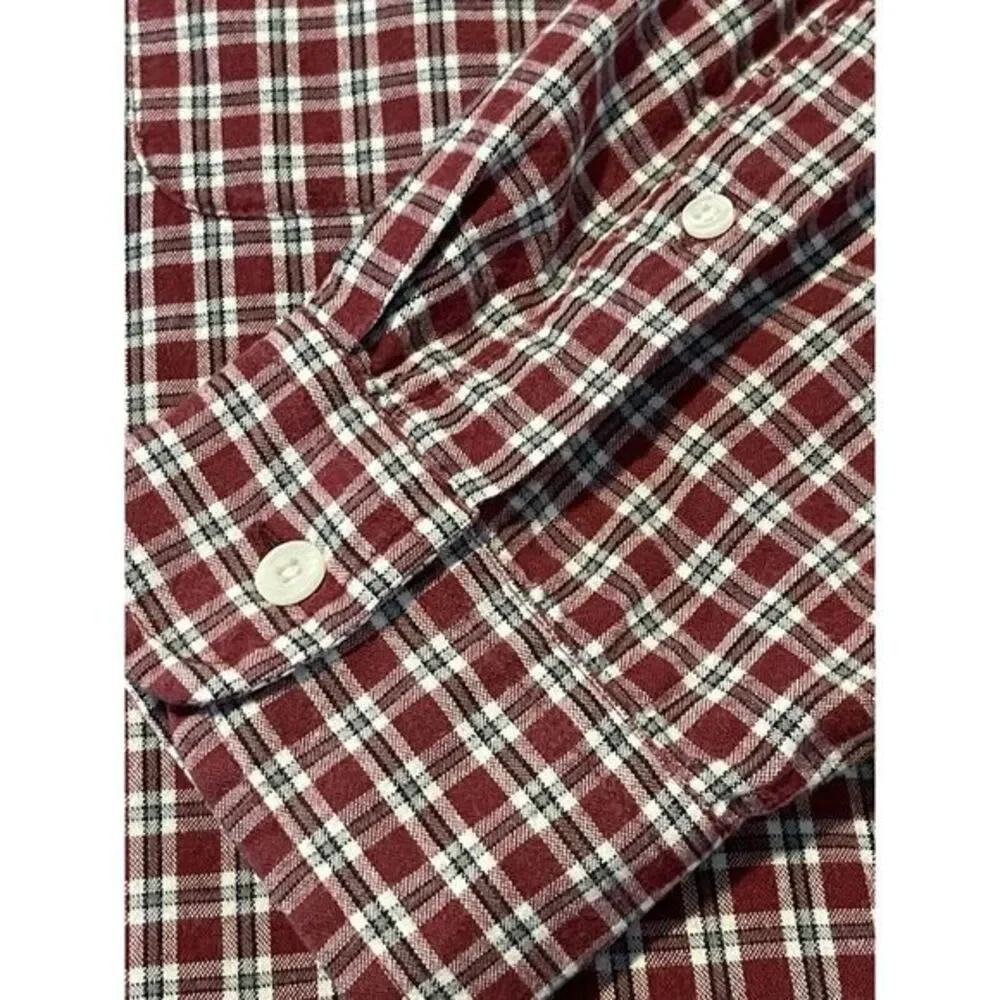 J. Crew Mens XL Tall Red Plaid Button Down Long Sleeve Shirt‎ Pocket